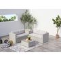Voir la diapositive 2 : CONCEPT USINE Salon de jardin en résine tressée 4 places avec coffre gris clair SILANG