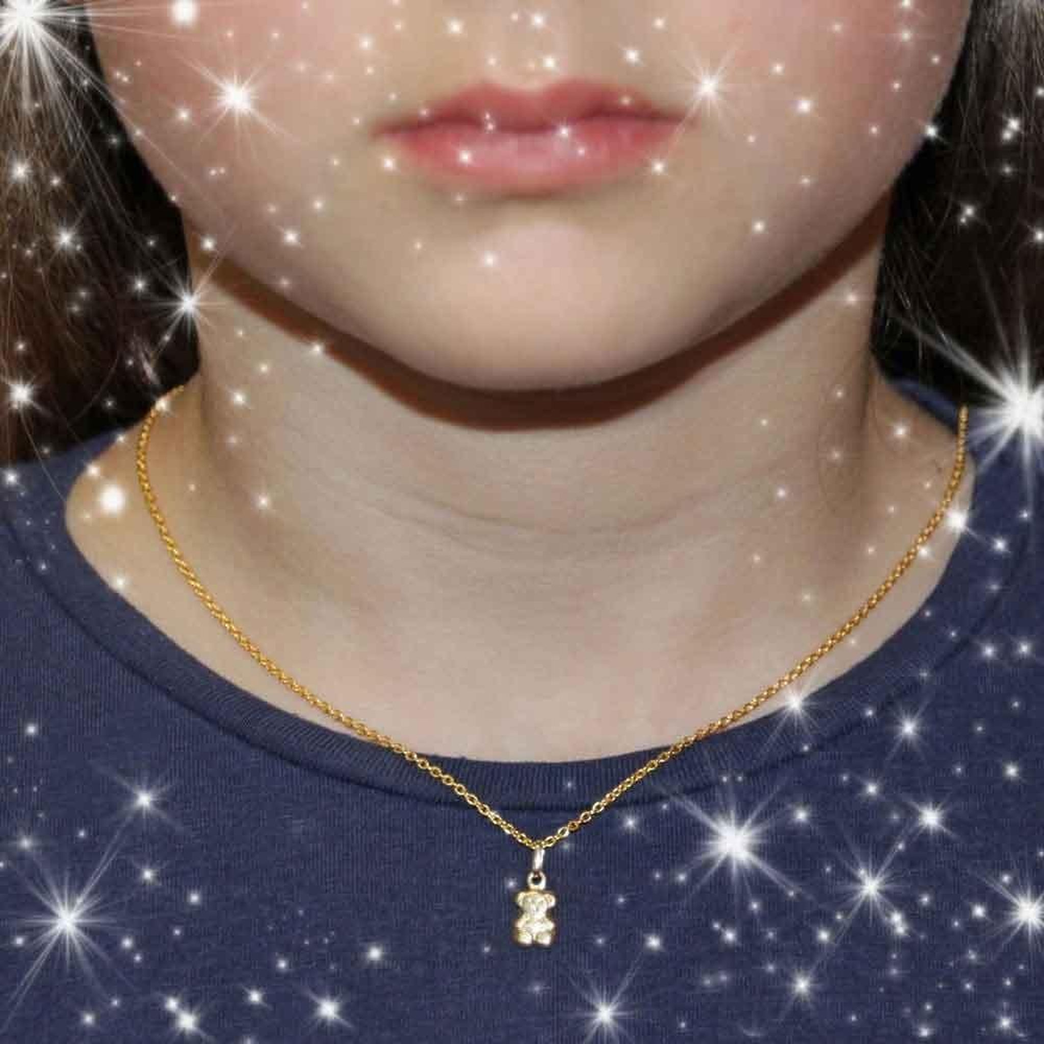 Voir la diapositive 2 : L'ATELIER D'AZUR Collier - Pendentif Ourson Or Jaune - Chaine Dorée Offerte - Enfant