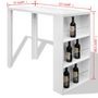 Voir la diapositive 6 : VIDAXL Table de bar MDF avec casier a bouteilles Blanc haut brillance