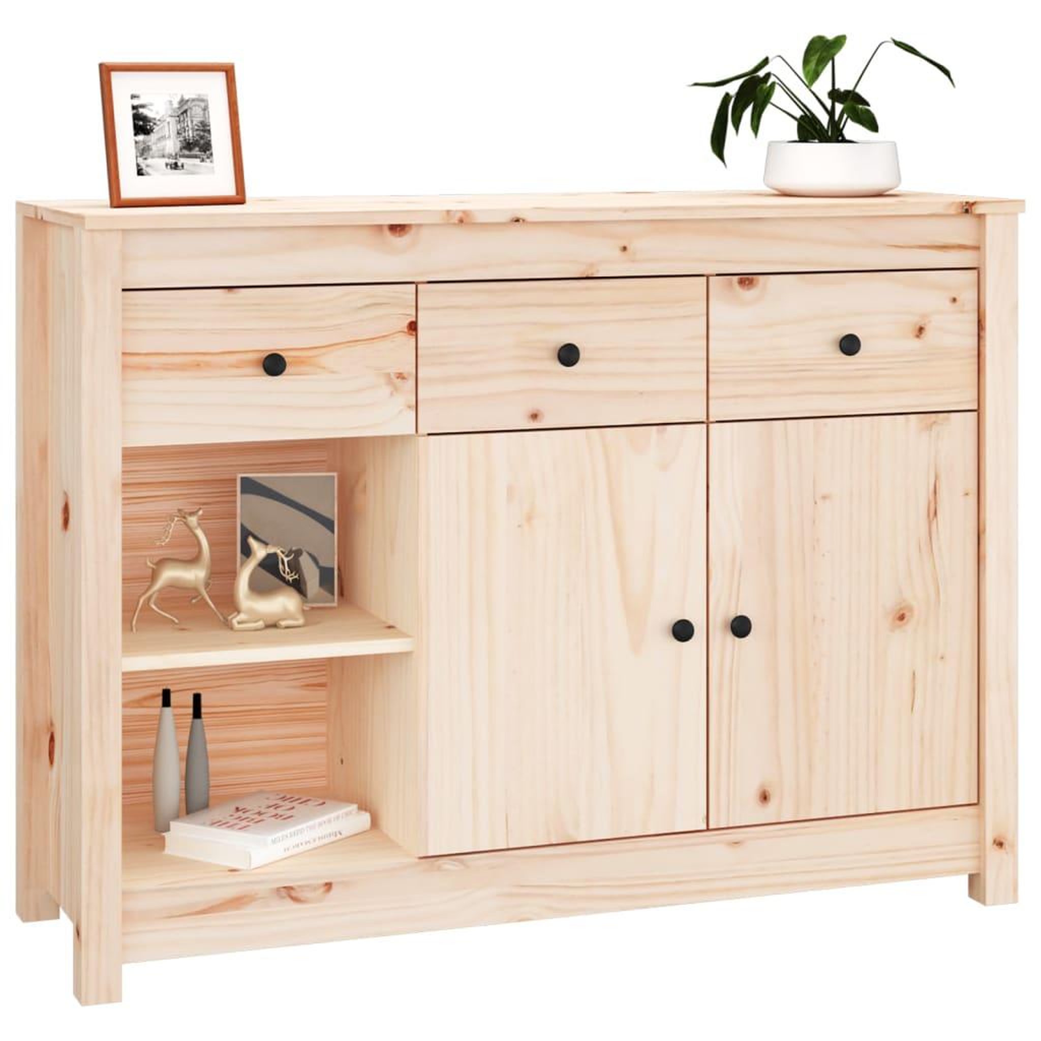 Voir la diapositive 4 : VIDAXL Buffet 100x35x74 cm Bois massif de pin