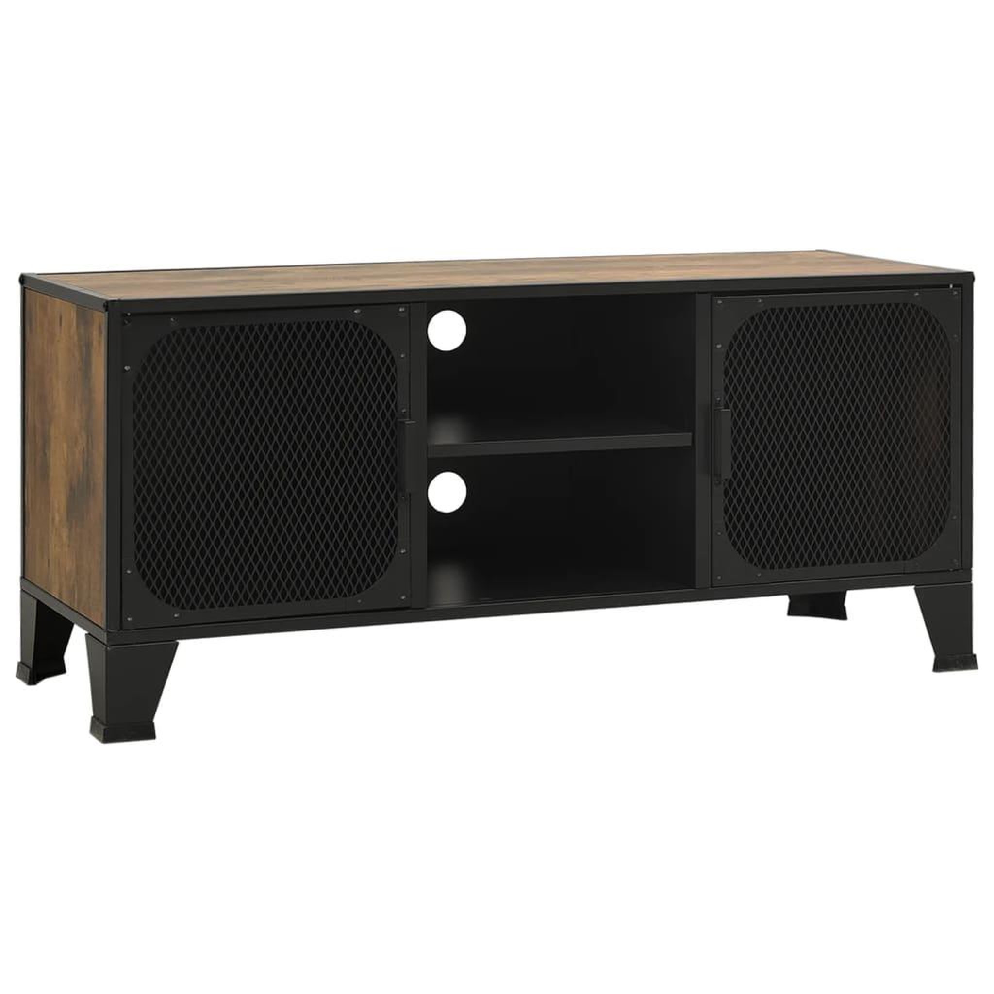 Voir la diapositive 2 : VIDAXL Meuble TV Marron rustique 105x36x47 cm Metal et MDF
