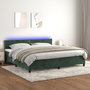 Voir la diapositive 1 : VIDAXL Sommier a lattes de lit avec matelas LED Vert fonce 200x200 cm