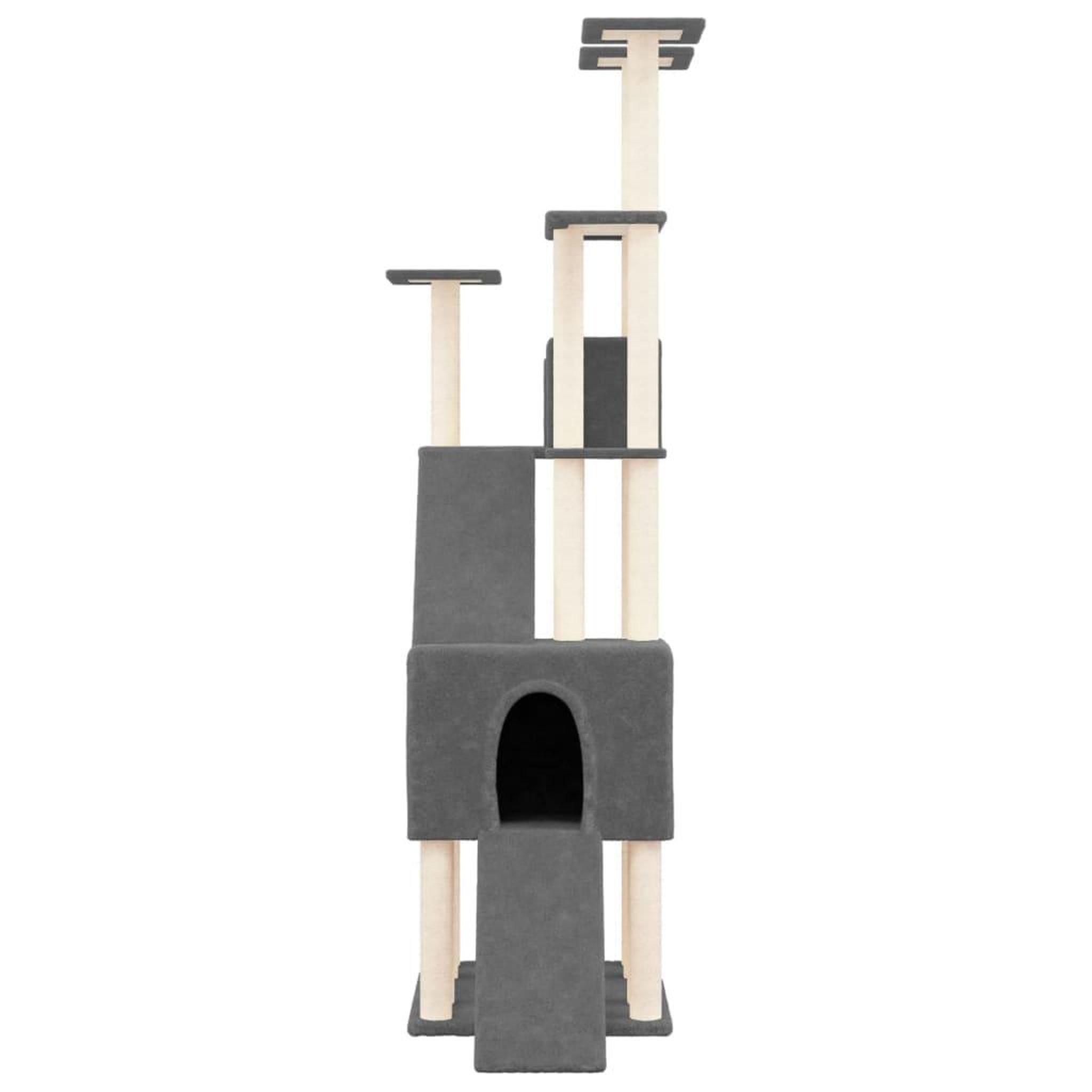 Voir la diapositive 3 : VIDAXL Arbre a chat avec griffoirs en sisal Gris fonce 190 cm