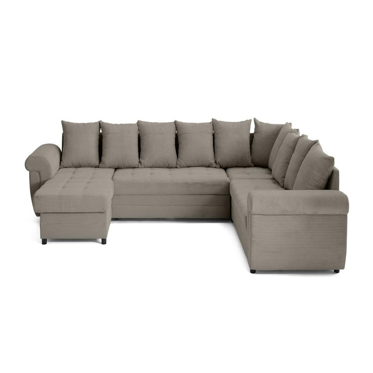 BEST MOBILIER Henry - canapé panoramique convertible - avec coffre - en velours côtelé - 7 places