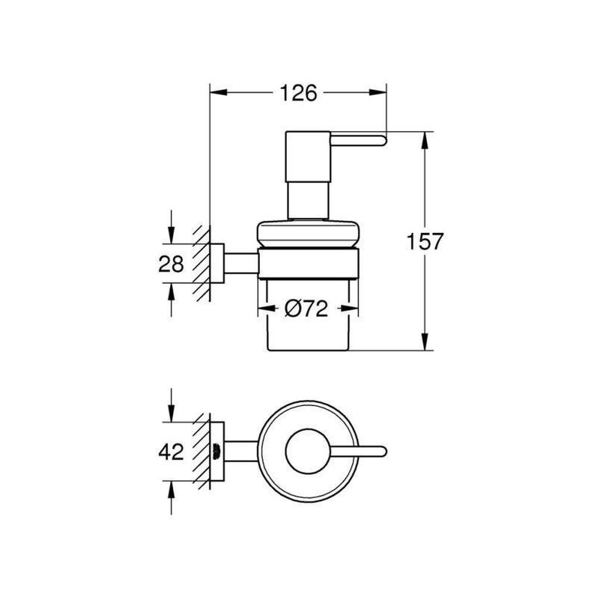 Voir la diapositive 2 : Grohe Distributeur de savon avec support ESSENTIALS CUBE GROHE 40756001 160 ml - chrome