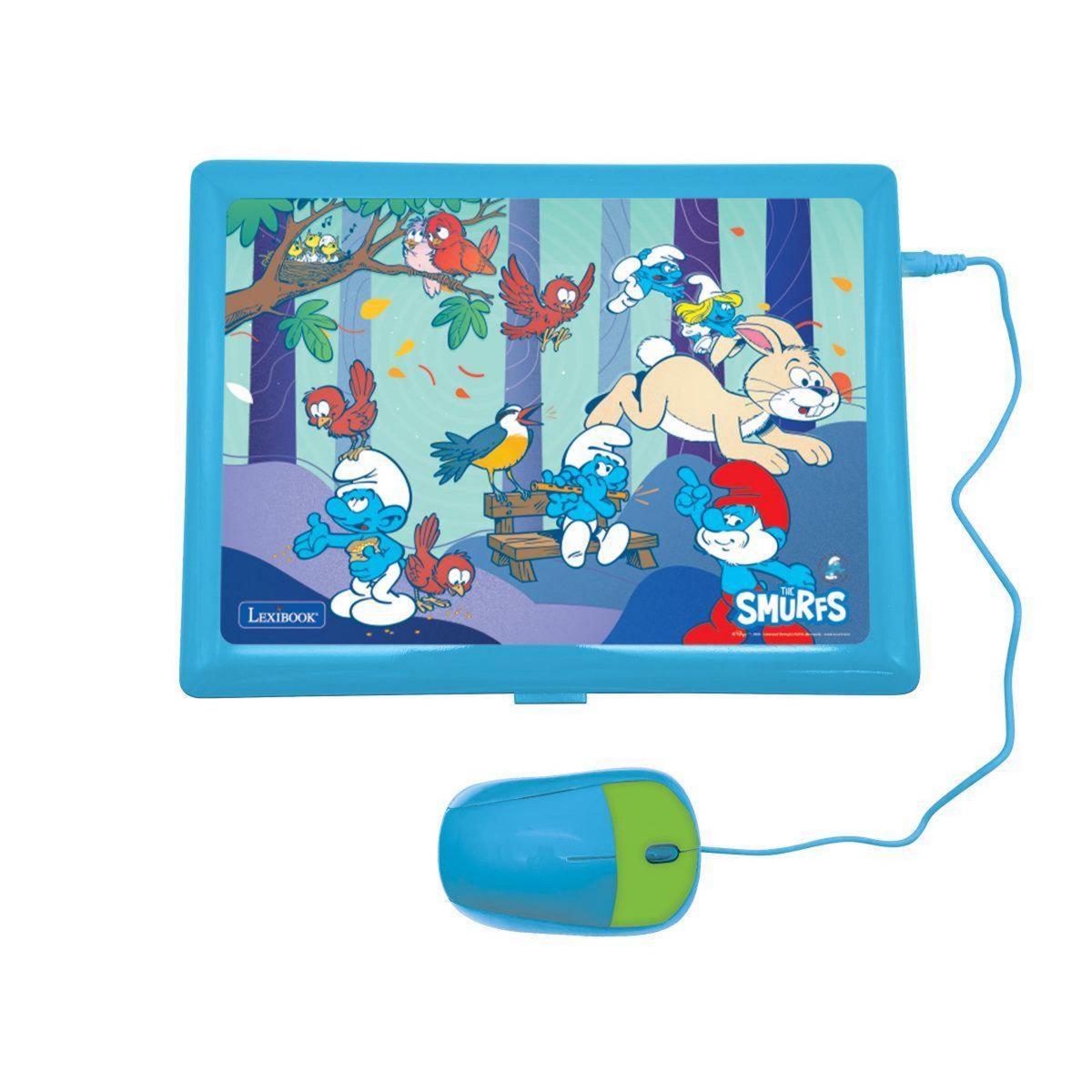 Lexibook Ordinateur portable éducatif bilingue Schtroumpfs (FR/EN)