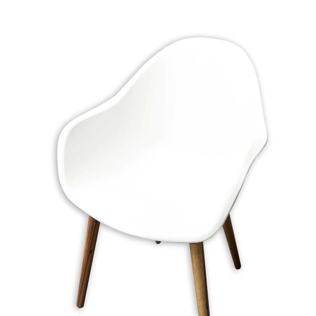 IDCOM Lot de 4 fauteuils de jardin - Coque Blanc - VINY