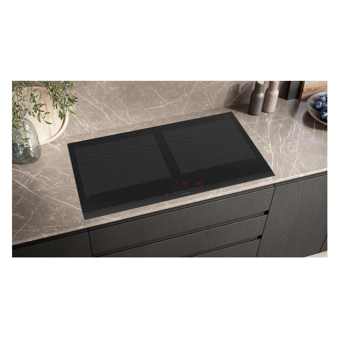 Siemens Table de cuisson à induction  91cm 4feux 7400w noir - EX275HXC1E
