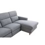 Canapé d'angle droit de relaxation  manuel avec coffre en tissu gris  et pieds bois hêtre BERKAM