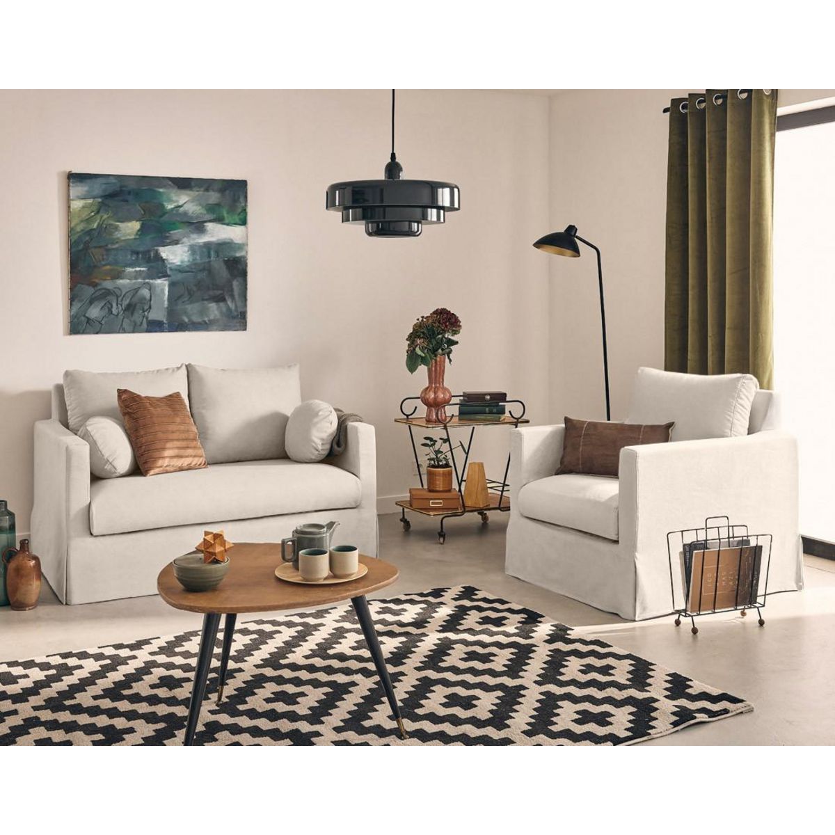 LISA DESIGN Serena - fauteuil déhoussable en tissu