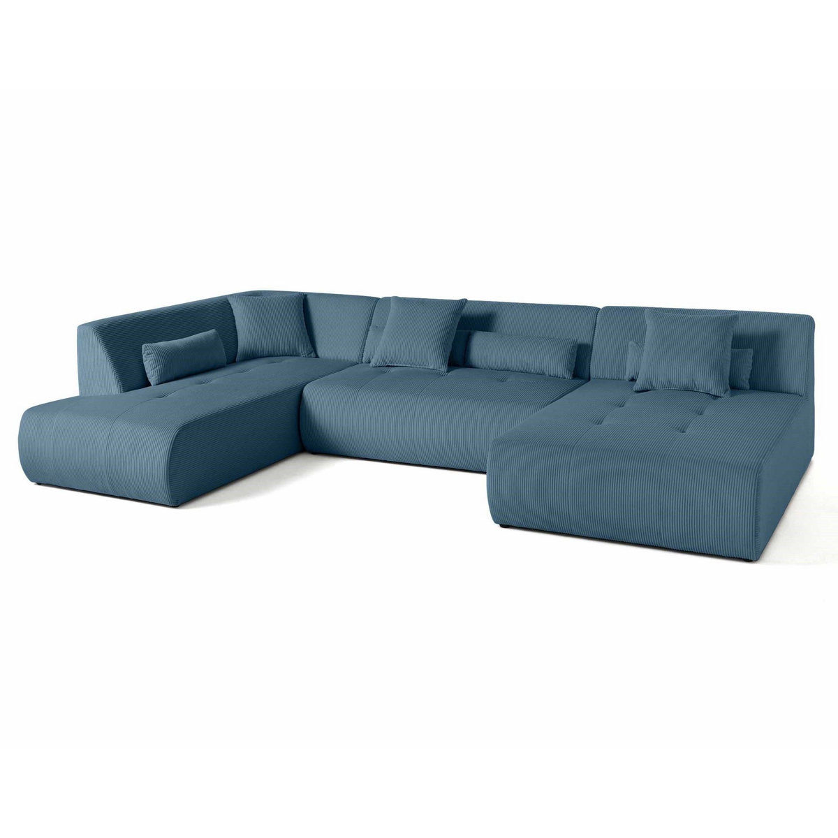 LISA DESIGN Onyx - canapé panoramique d'angle gauche 7 places - en velours côtelé