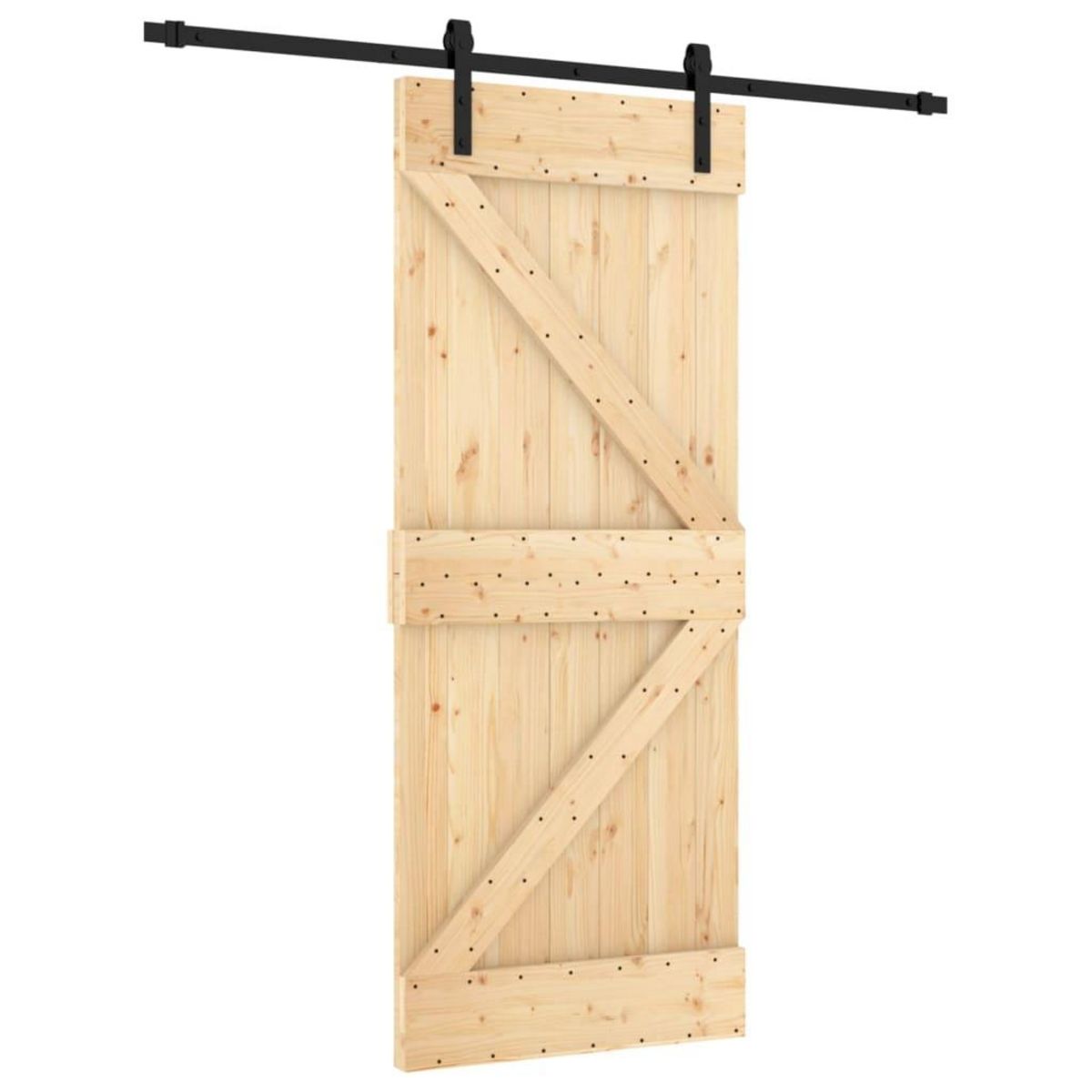 VIDAXL Porte coulissante et kit de quincaillerie 85x210 cm pin massif