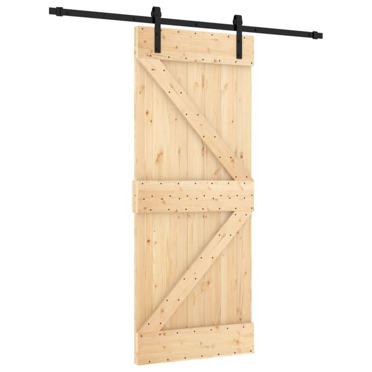 VIDAXL Porte coulissante et kit de quincaillerie 85x210 cm pin massif
