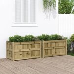 VIDAXL Jardinieres 2 pcs bois de pin impregne