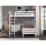 Voir la diapositive 6 : Paris Prix Pack - Lit Mezzanine Enfant, Lit Simple & Commode  Pino  140x200cm Blanc