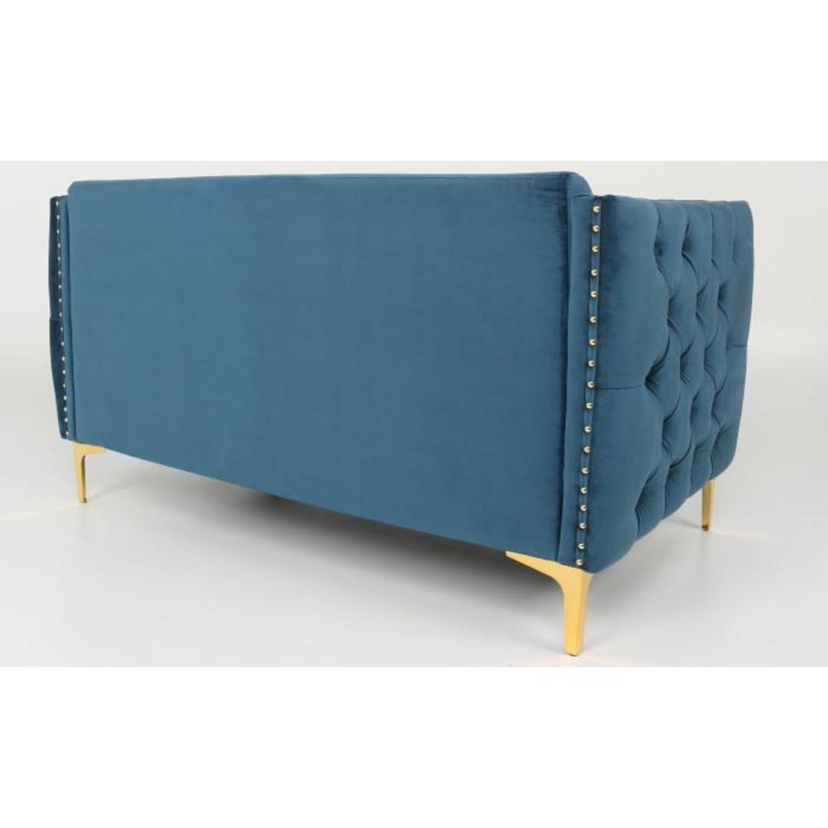 Paris Prix Canapé 2 Places en Velours  Suez  145cm Bleu