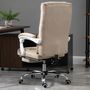 Voir la diapositive 5 : HOMCOM Fauteuil de bureau manager grand confort repose-pied tétière intégrés dossier inclinable lin beige
