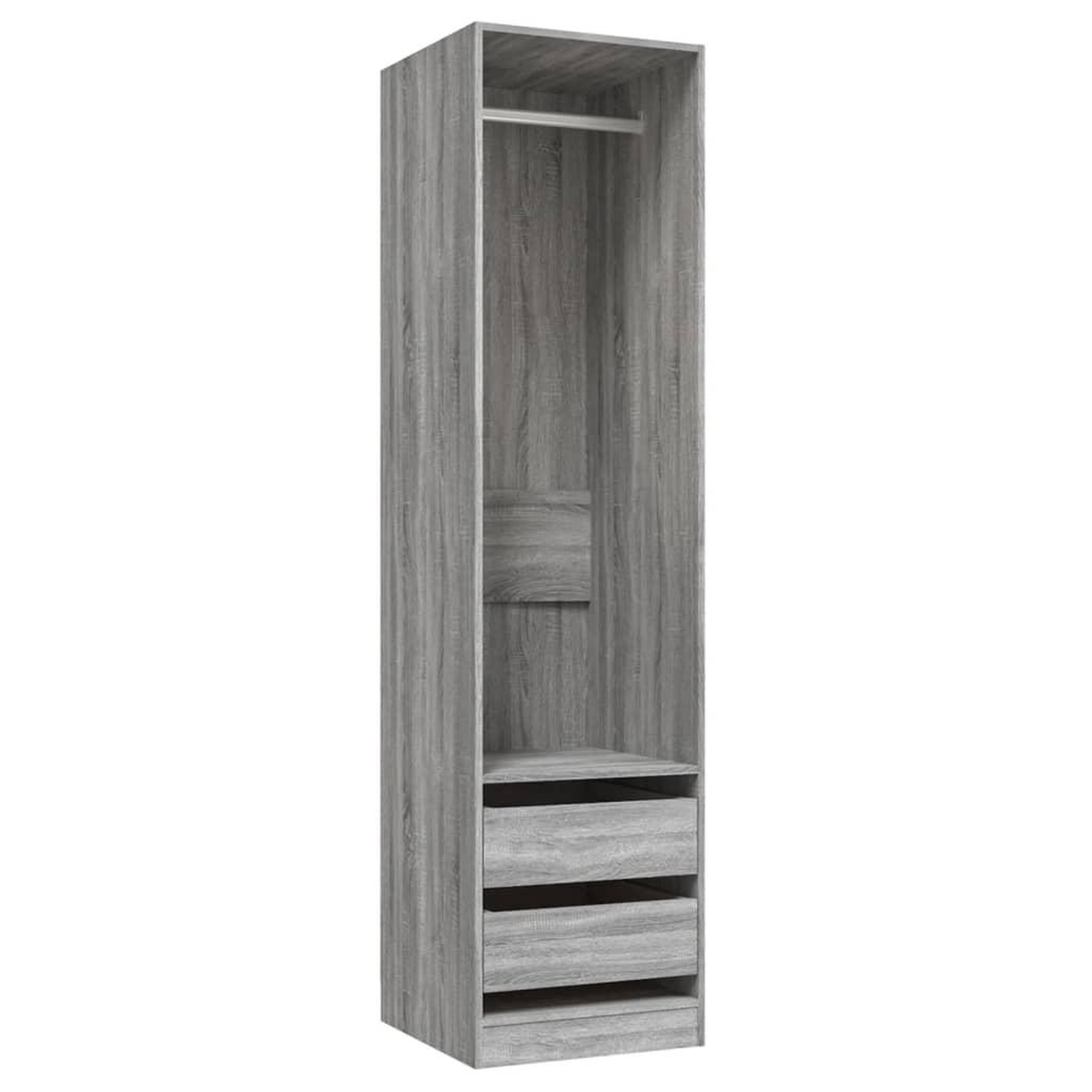 Voir la diapositive 2 : VIDAXL Armoire avec tiroirs Sonoma gris 50x50x200 cm Bois d'ingenierie