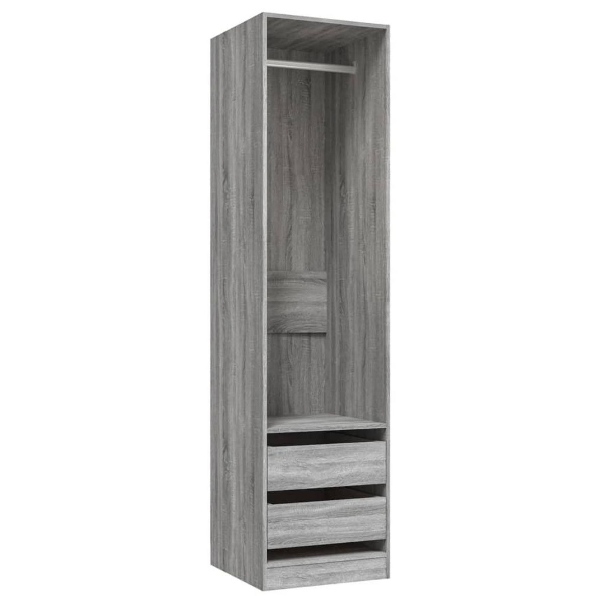 VIDAXL Armoire avec tiroirs Sonoma gris 50x50x200 cm Bois d'ingenierie