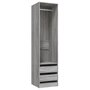 Voir la diapositive 2 : VIDAXL Armoire avec tiroirs Sonoma gris 50x50x200 cm Bois d'ingenierie