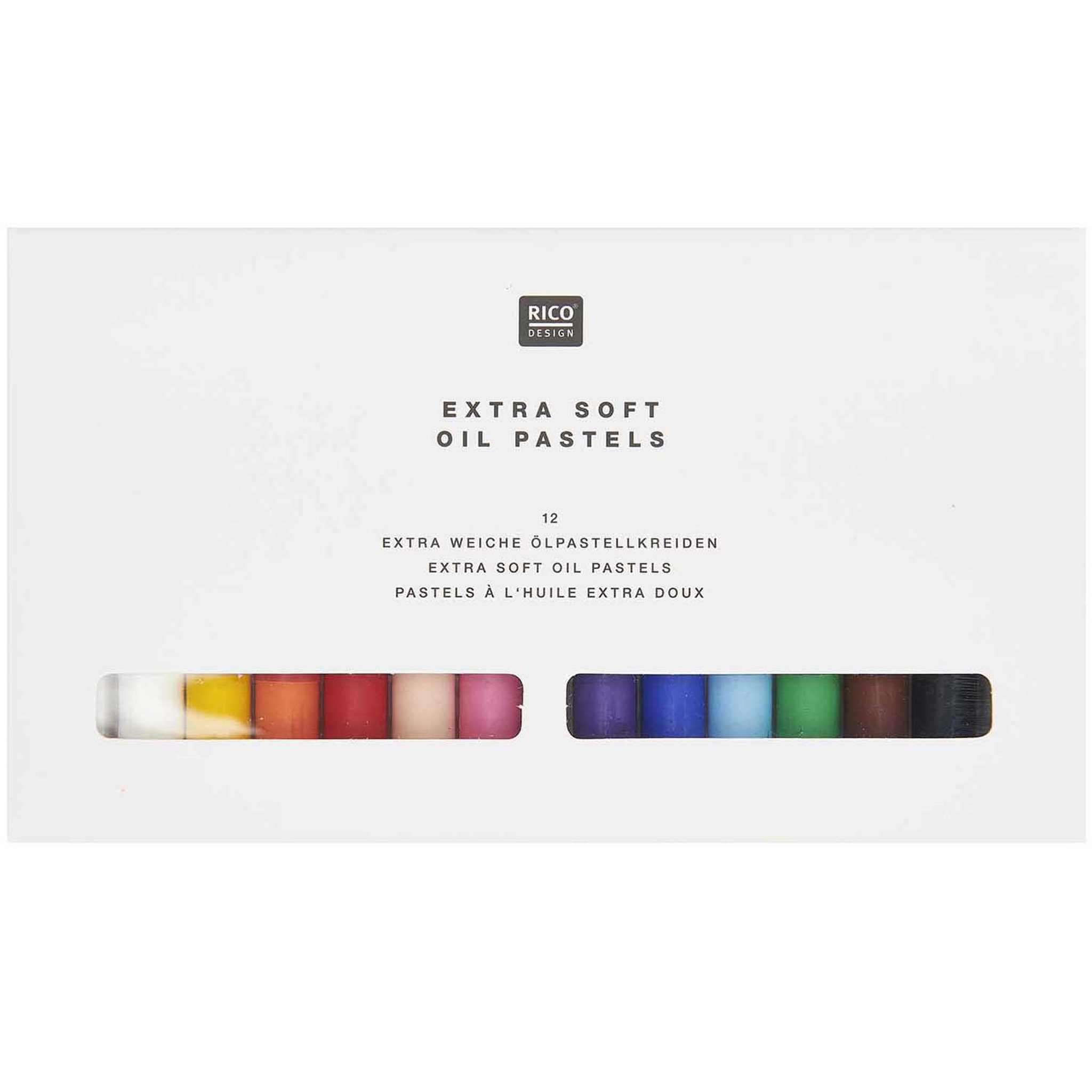 Voir la diapositive 3 : RICO DESIGN Pastels à l'huile 12 couleurs