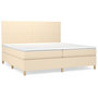Voir la diapositive 2 : VIDAXL Sommier a lattes de lit avec matelas Creme 200x200 cm Tissu