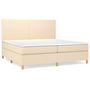 Voir la diapositive 2 : VIDAXL Sommier a lattes de lit avec matelas Creme 200x200 cm Tissu