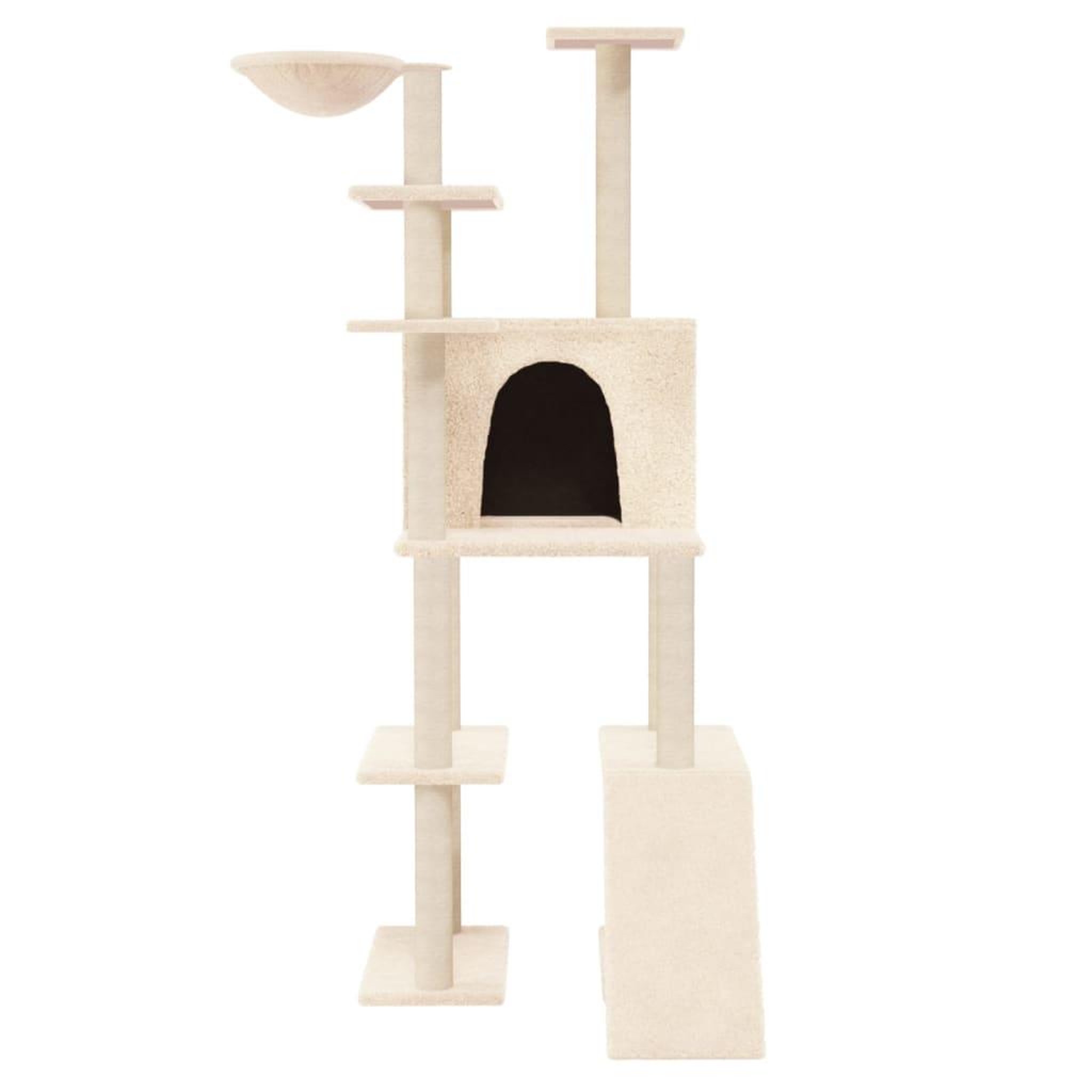 Voir la diapositive 3 : VIDAXL Arbre a chat avec griffoirs en sisal Creme 166 cm