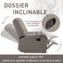 Voir la diapositive 5 : HOMCOM Fauteuil luxe de relaxation et massage inclinaison dossier repose-pied réglable revêtement synthétique gris