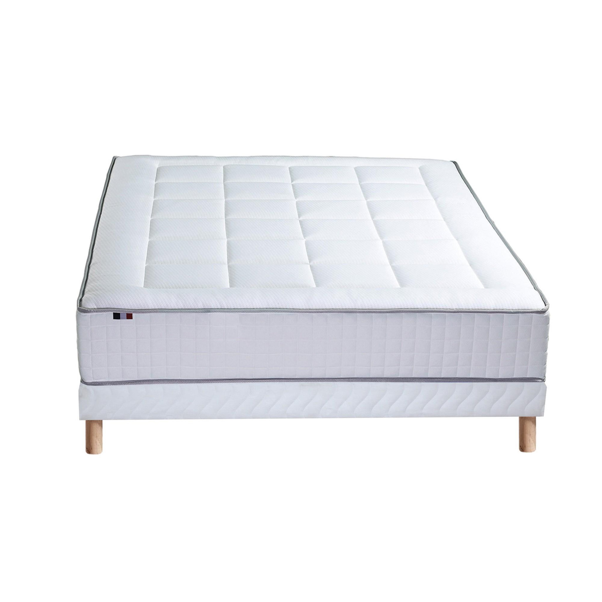 Voir la diapositive 5 : IDLITERIE Ensemble matelas Ressorts 7 zones H28cm + sommier PALACIO 2 FABRICATION FRANCAISE