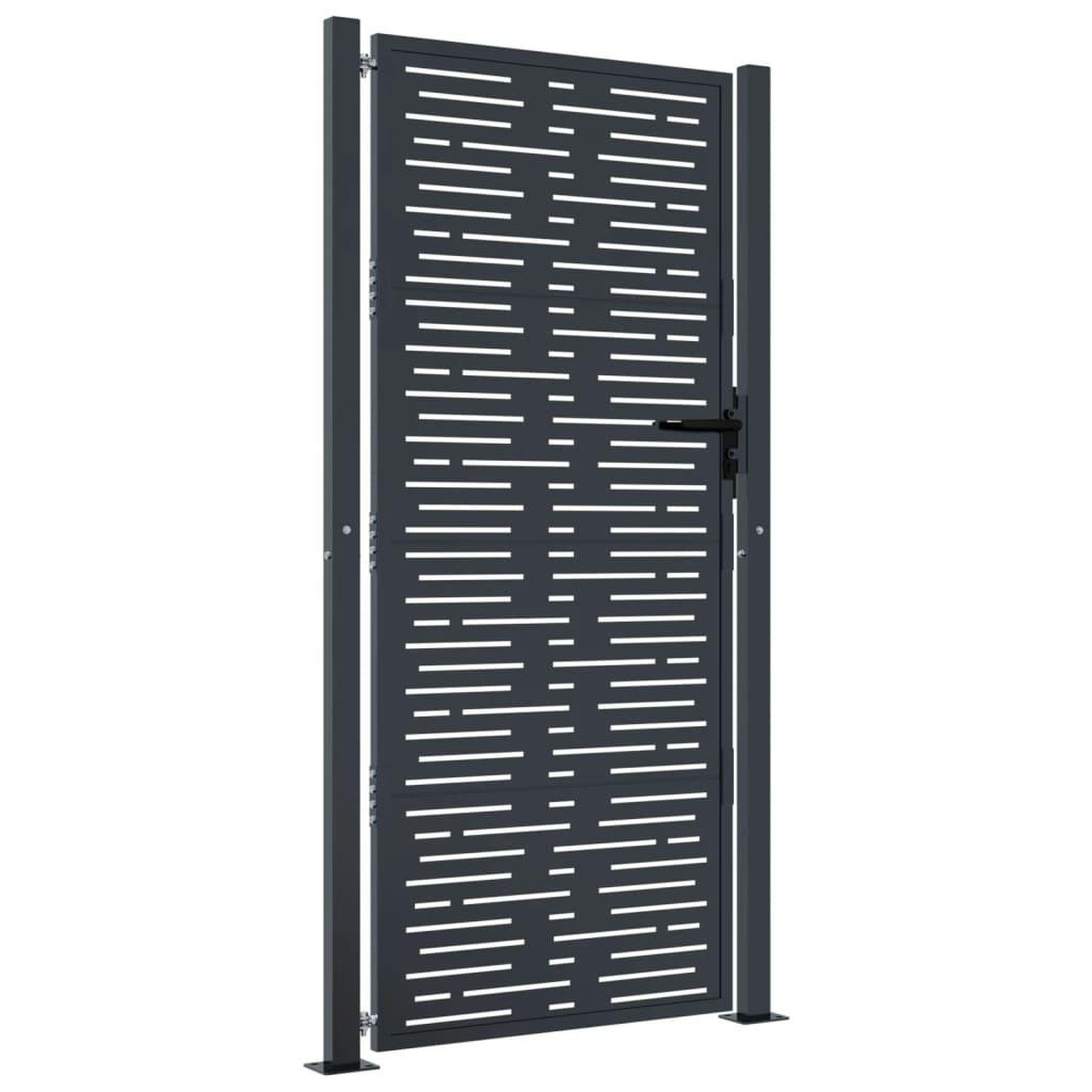 Voir la diapositive 2 : VIDAXL Portail de jardin anthracite 105x180 cm conception de carre
