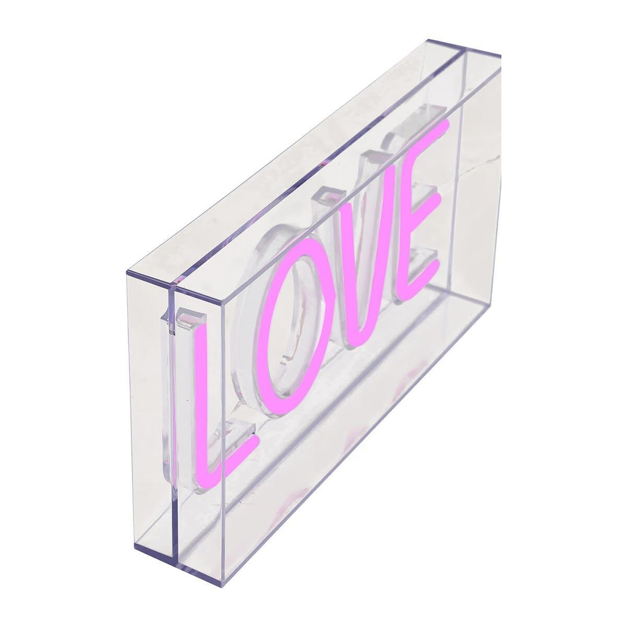 Voir la diapositive 2 : ATMOSPHERA Lampe néon led à poser  love  23cm rose