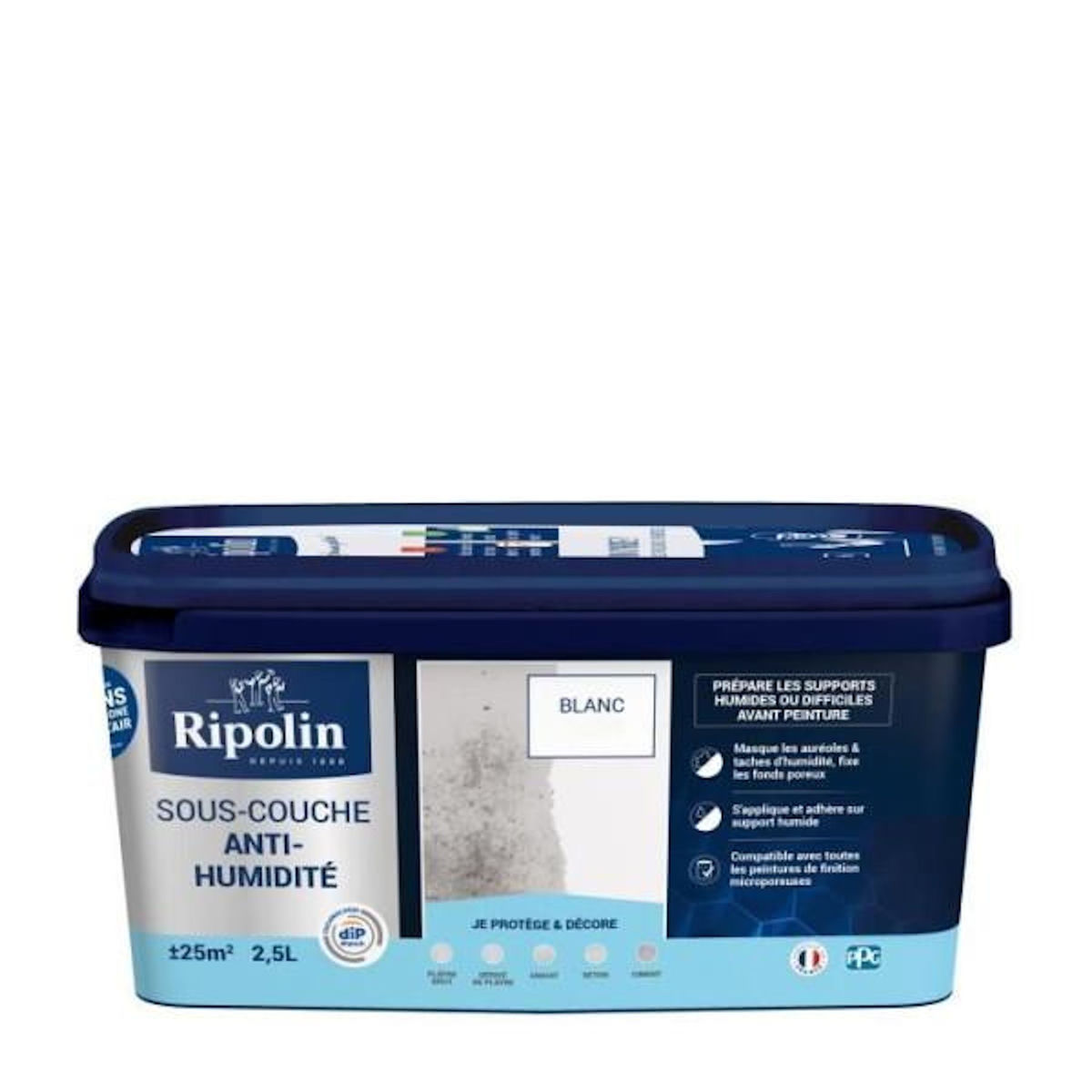 RIPOLIN Sous couche anti-humidité mat blanc 2,5L Ripolin