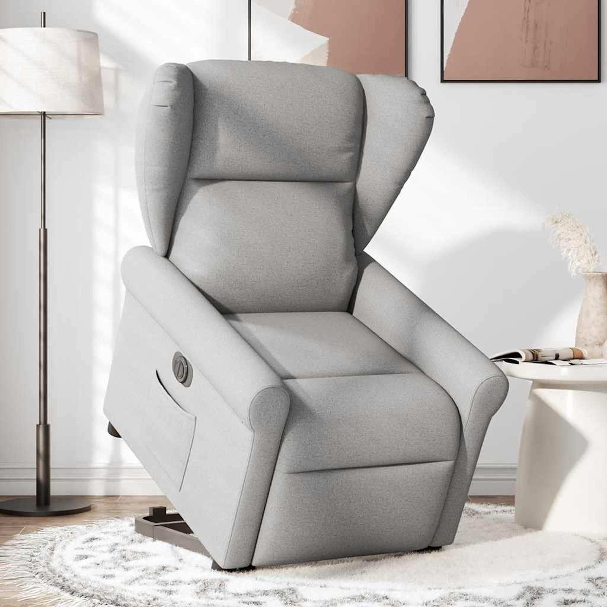Voir la diapositive 2 : VIDAXL Fauteuil inclinable electrique gris nuage tissu