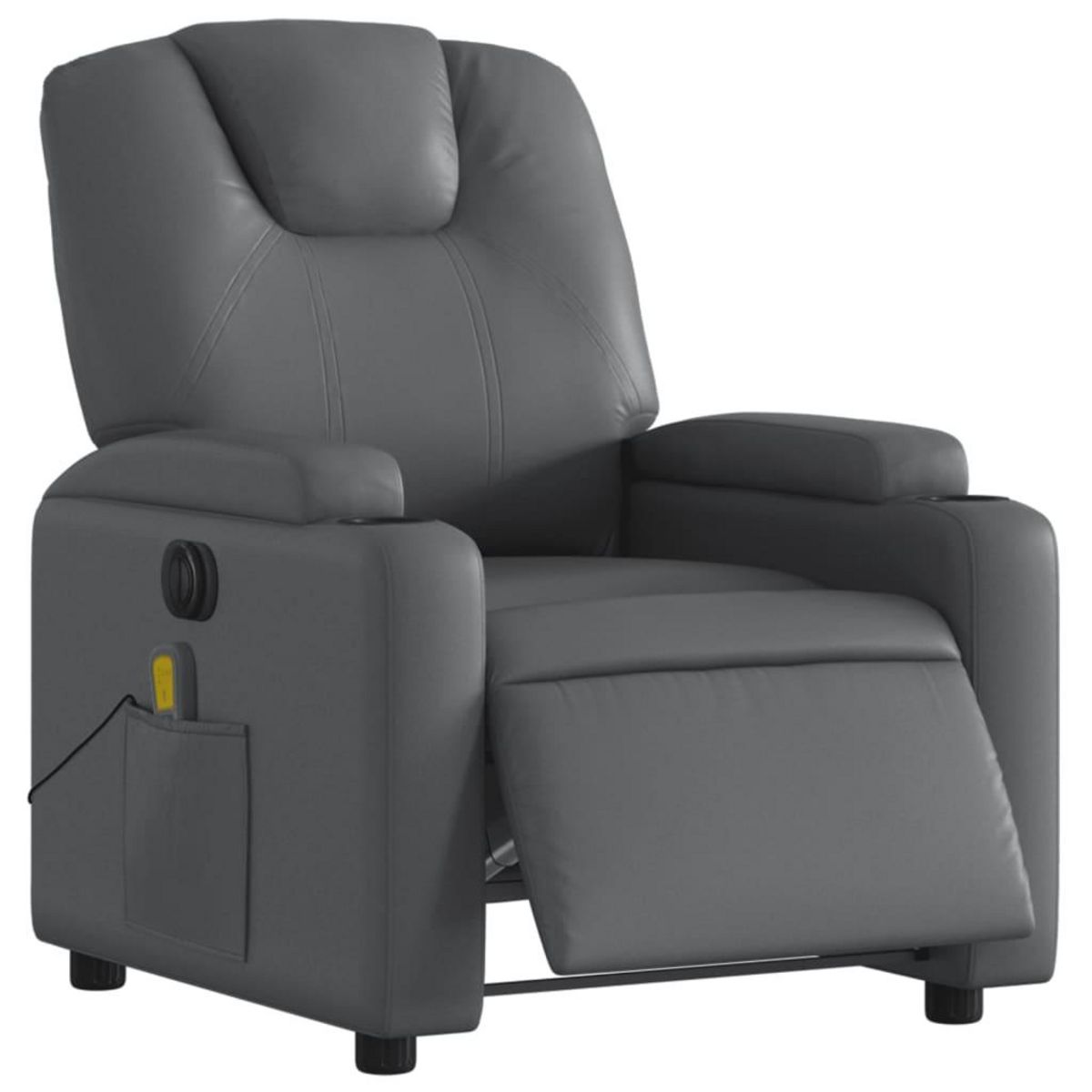 VIDAXL Fauteuil de massage inclinable electrique gris similicuir