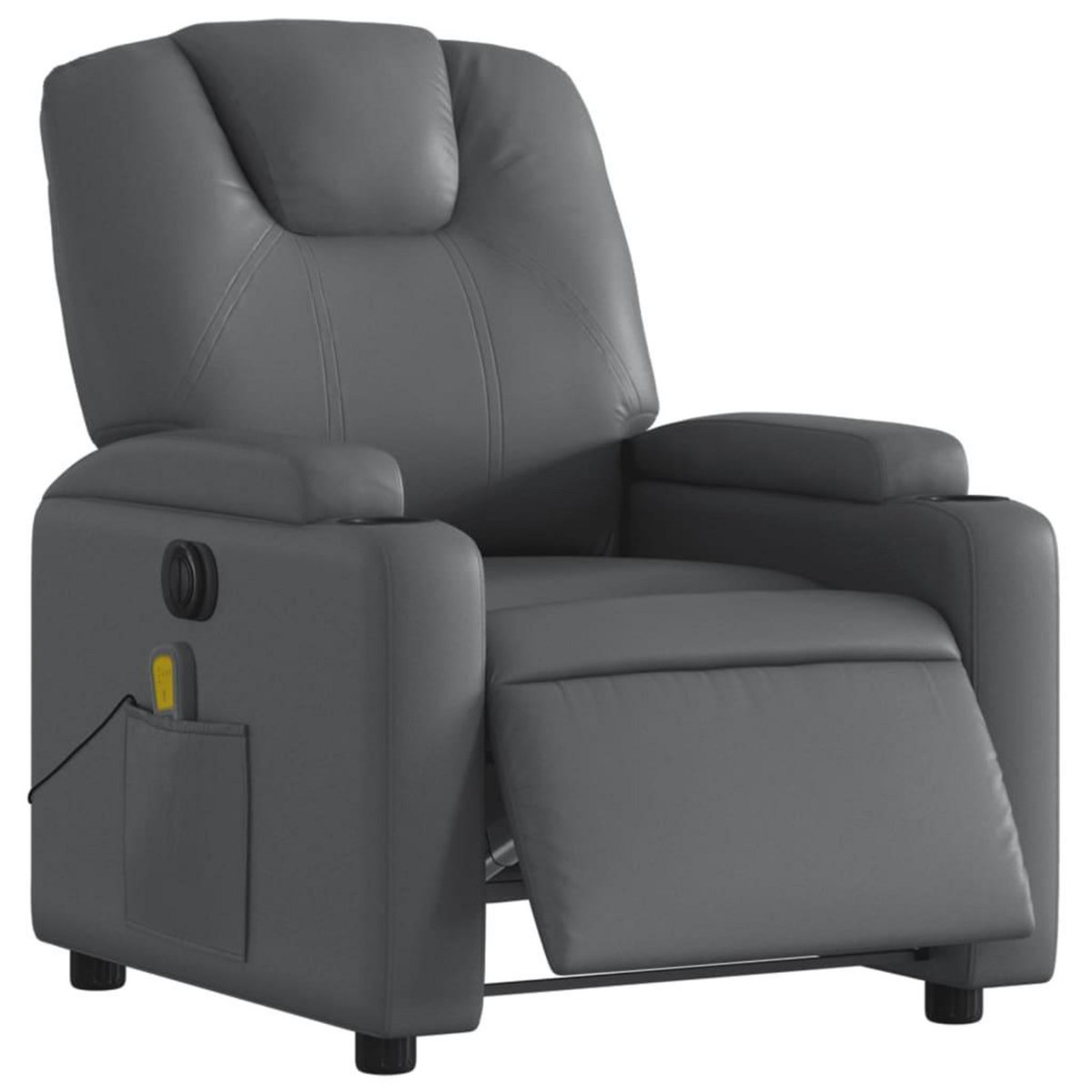 VIDAXL Fauteuil de massage inclinable electrique gris similicuir