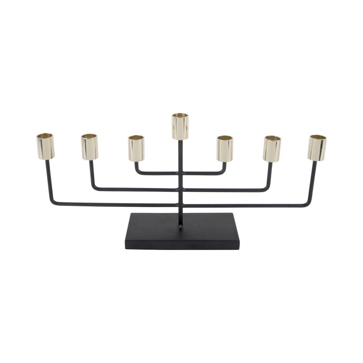 PRESENT TIME Bougeoir design traditionel Lineate - L. 45 cm - Noir et doré