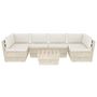 Voir la diapositive 3 : VIDAXL Salon de jardin palette 7 pcs avec coussins bois d'epicea