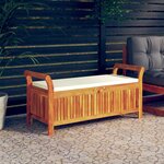 VIDAXL Banc de rangement de jardin avec coussin 126 cm Bois d'acacia