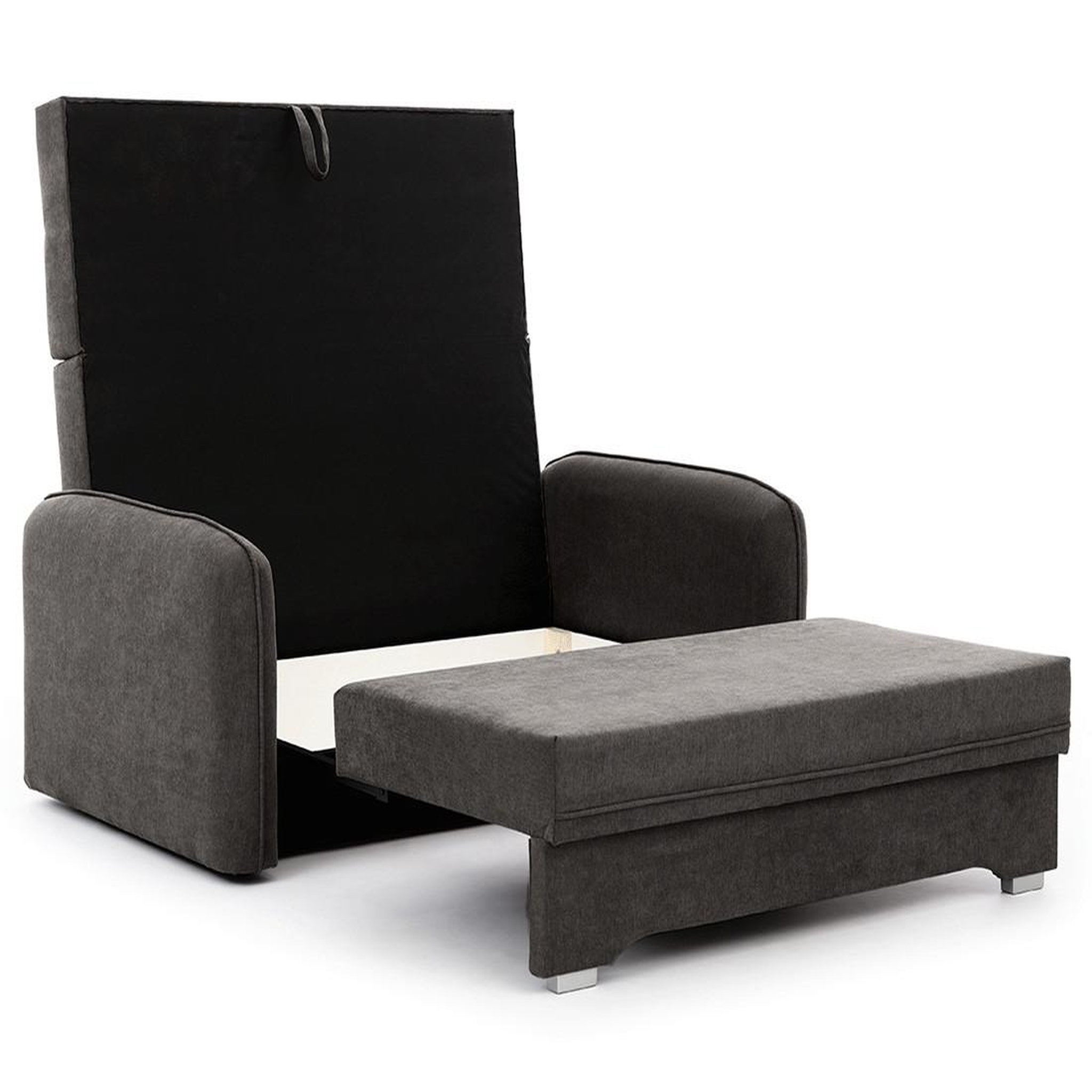 Voir la diapositive 4 : BEST MOBILIER Michelle - canapé droit 3 places convertible avec coffre en velours