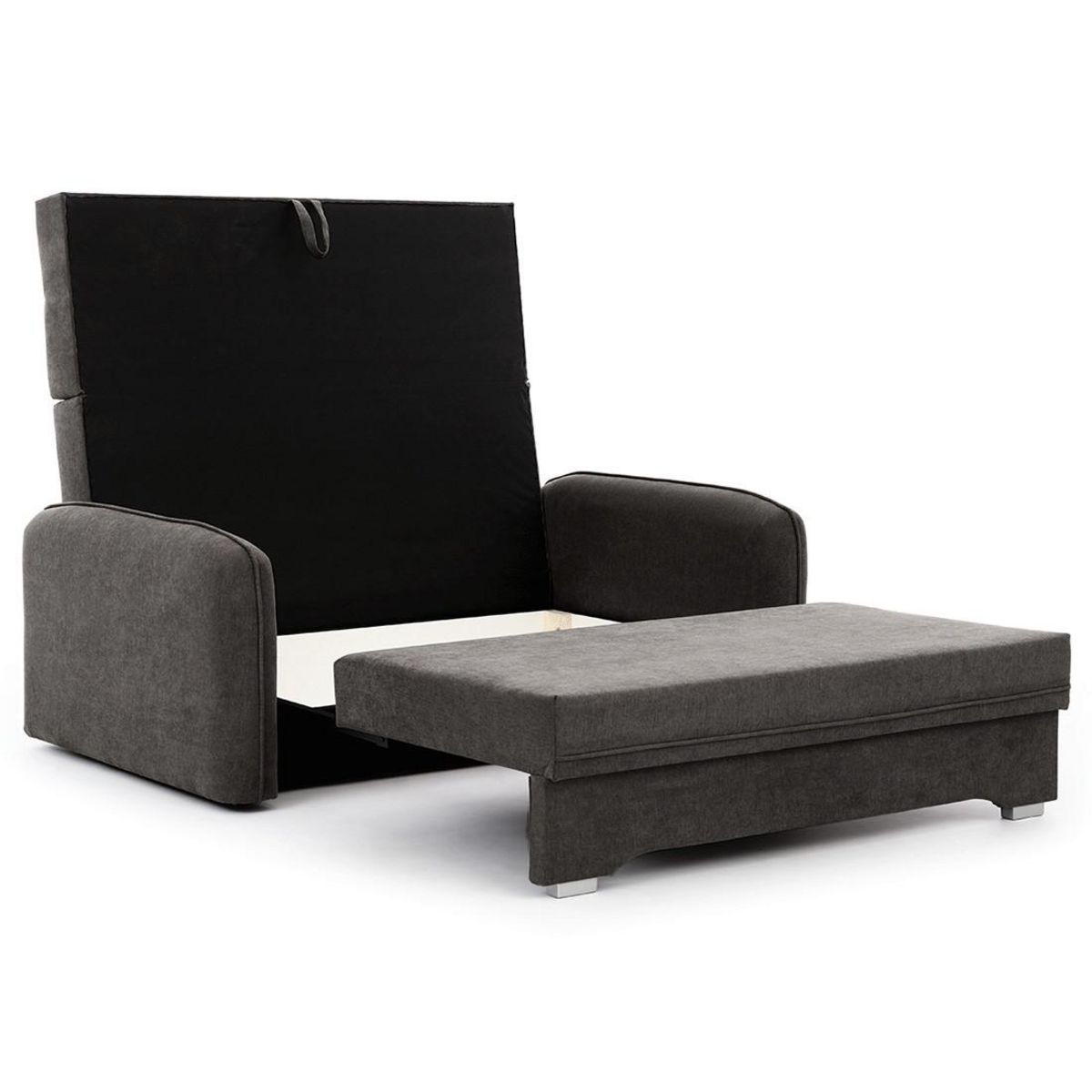 BEST MOBILIER Michelle - canapé droit 3 places convertible avec coffre en velours