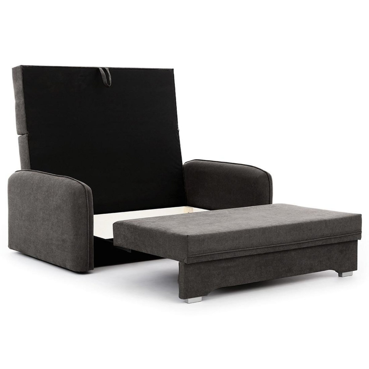 BEST MOBILIER Michelle - canapé droit 3 places convertible avec coffre en velours