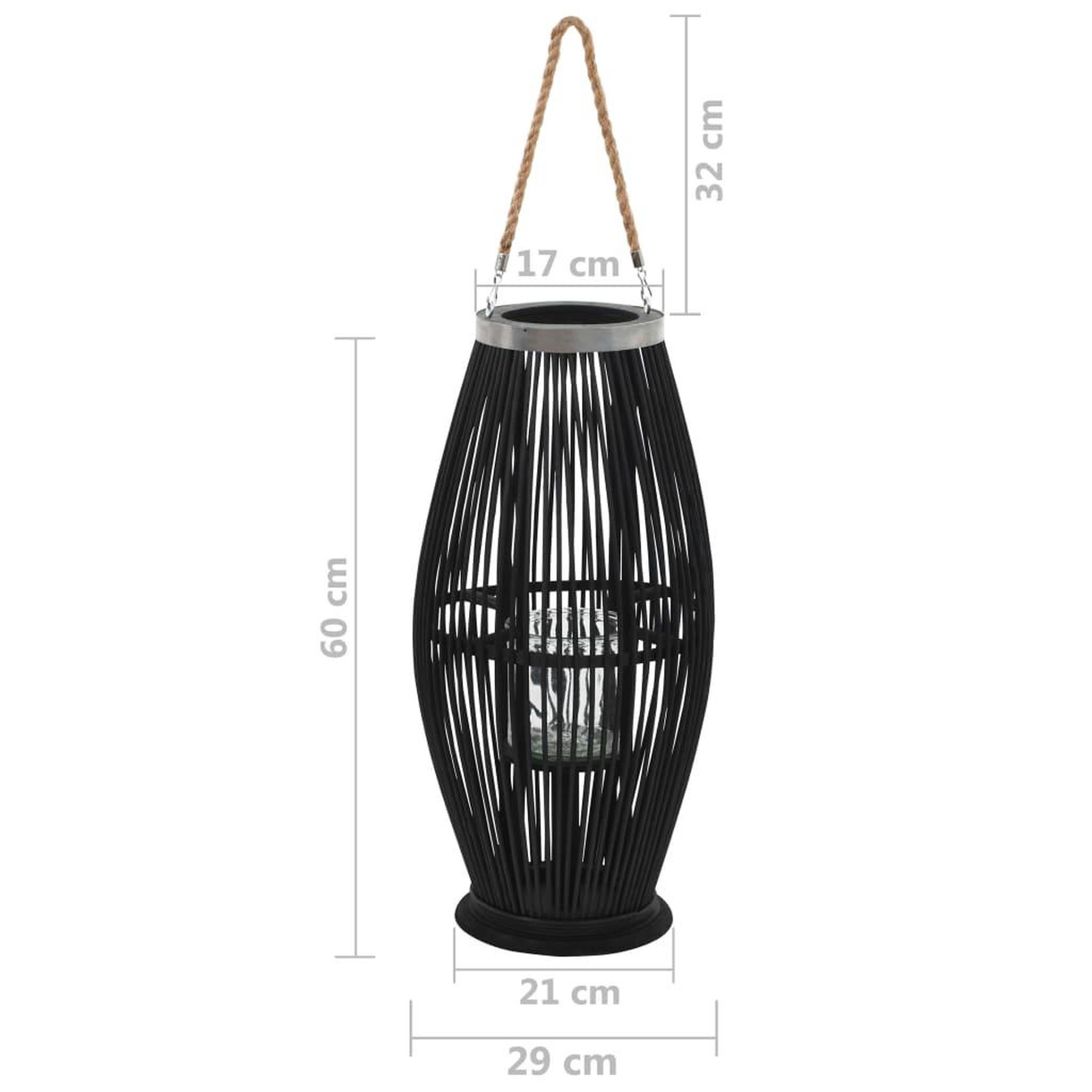 Voir la diapositive 5 : VIDAXL Bougeoir suspendu Bambou Noir 60 cm