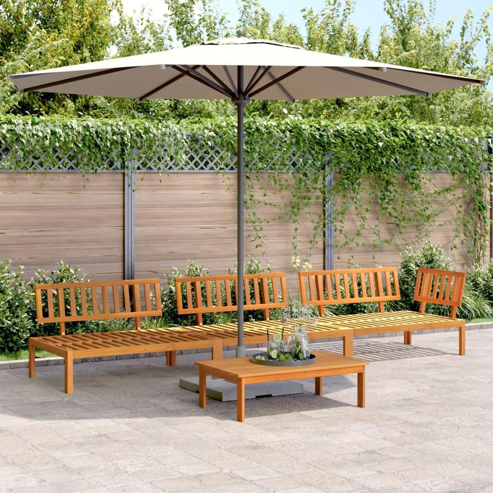 VIDAXL Salon palette de jardin 4 pcs bois d'acacia massif