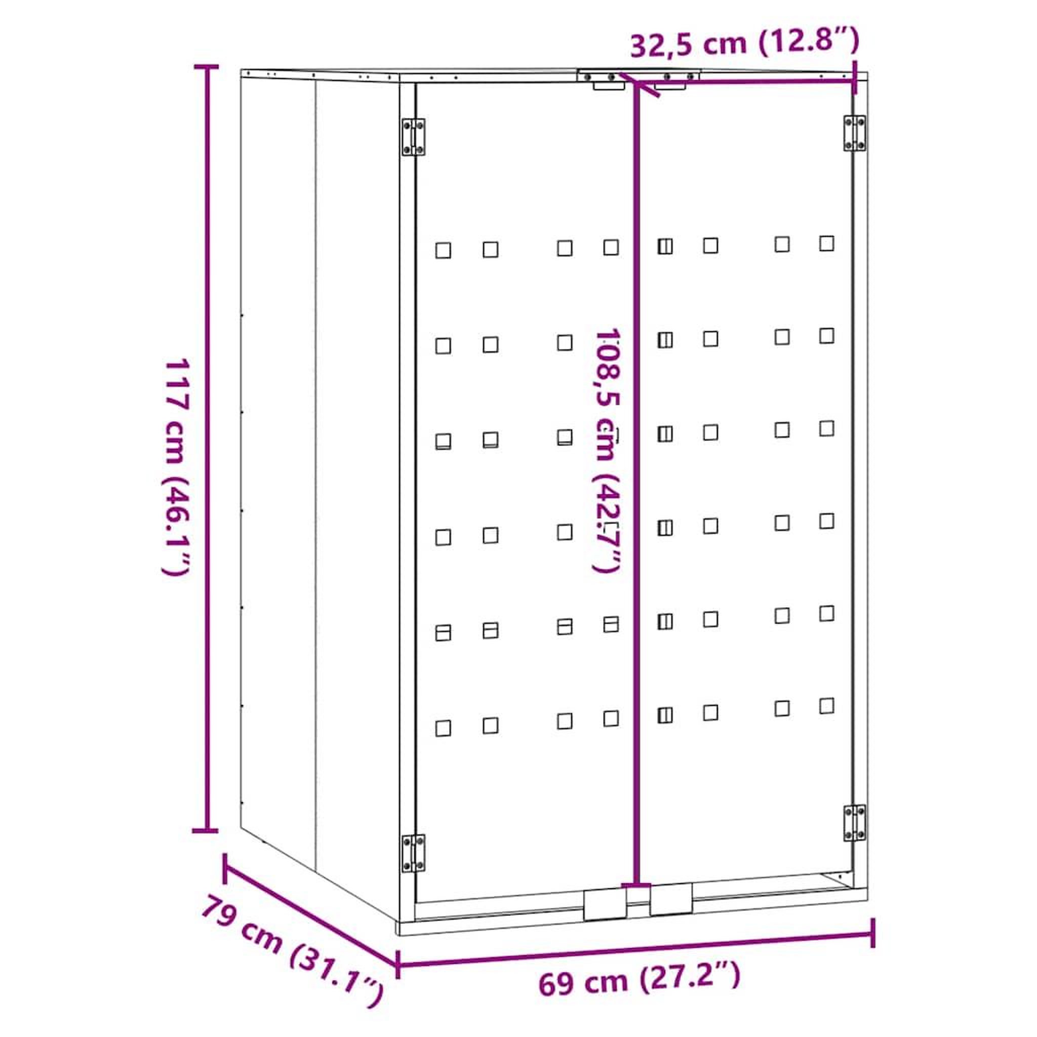 Voir la diapositive 6 : VIDAXL Rangement a roulettes pour poubelles pour bac unique anthracite