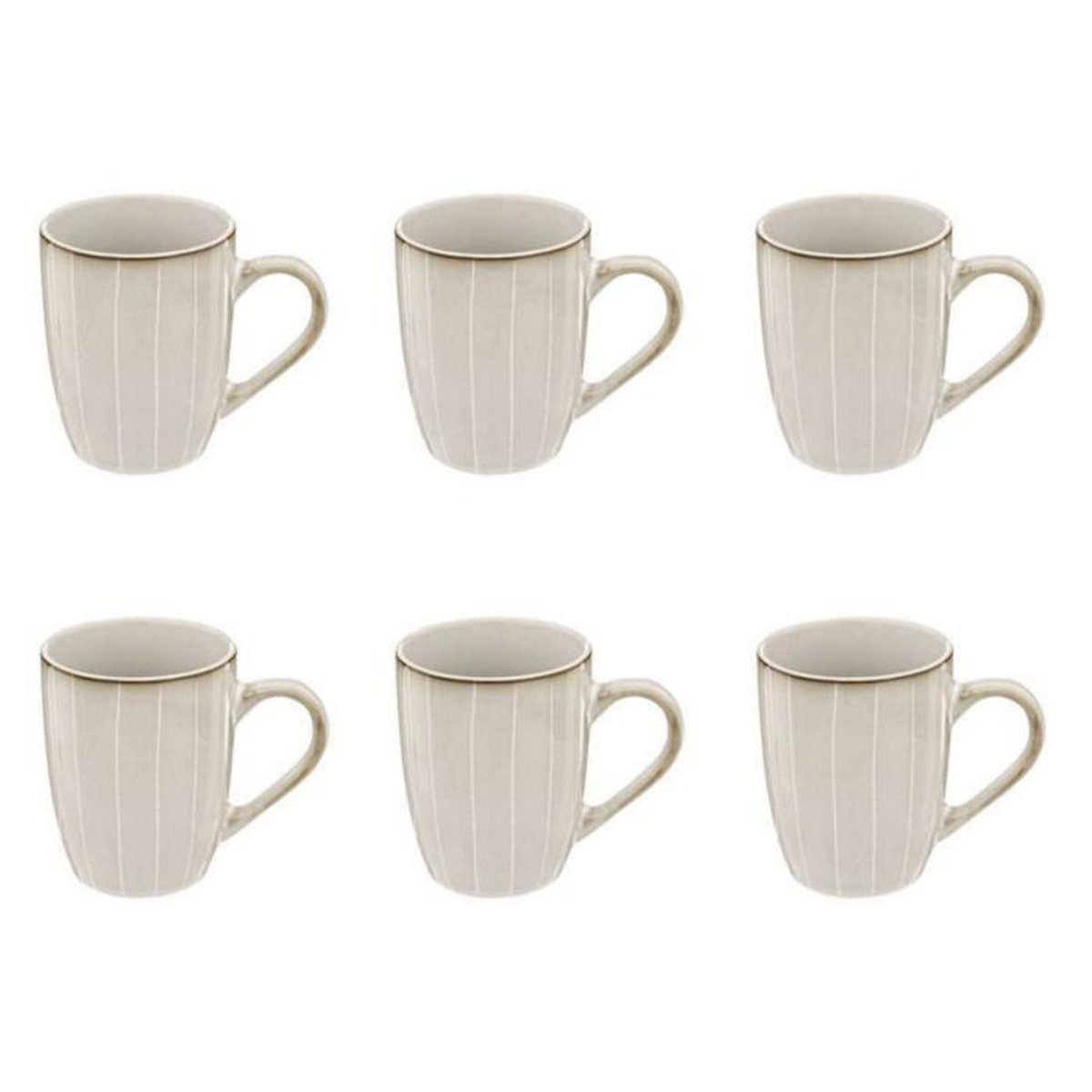 SECRET DE GOURMET Lot de 6 Mugs Design  Lison  33cl Naturel