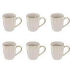 SECRET DE GOURMET Lot de 6 Mugs Design  Lison  33cl Naturel