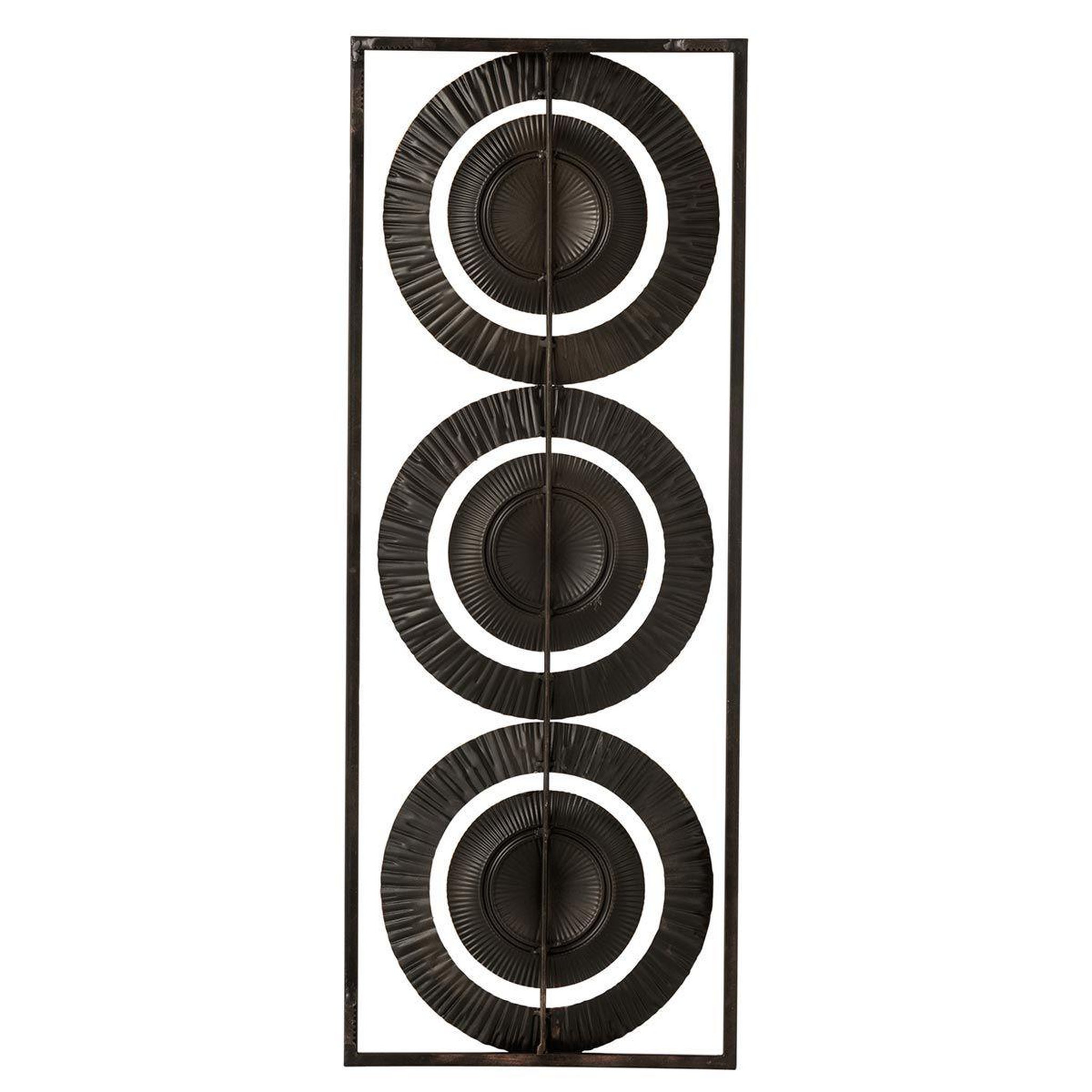 Voir la diapositive 2 : J-LINE Décoration murale en métal  3 cercles  74cm noir