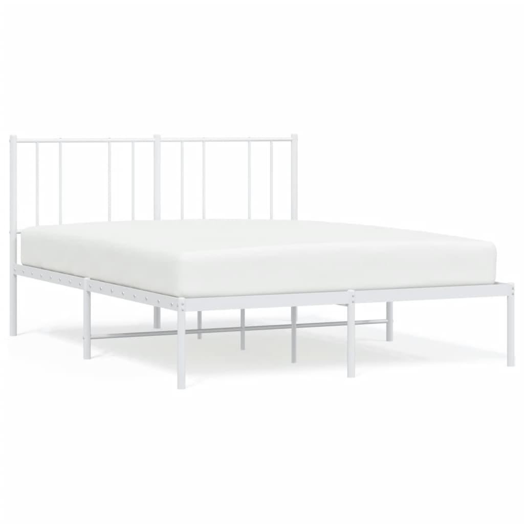 Voir la diapositive 2 : VIDAXL Cadre de lit metal sans matelas et tete de lit blanc 140x190 cm