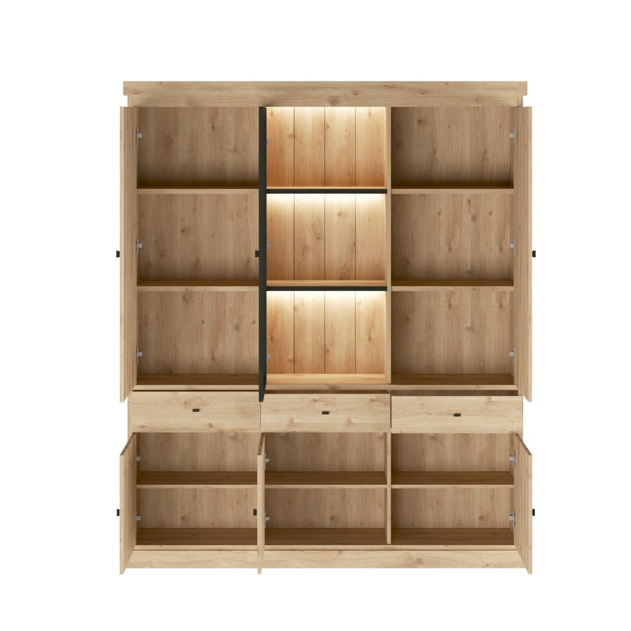 Voir la diapositive 3 : JLC KREATION Vaisselier en bois 3 portes dont 1 vitrée VALENTINE